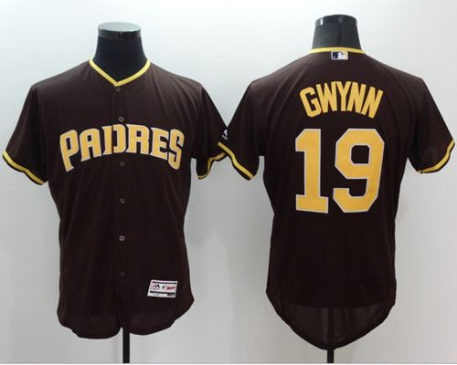 Padres #19 Tony Gwynn Brown Flexbase Authentic Collection Stitched MLB Jersey